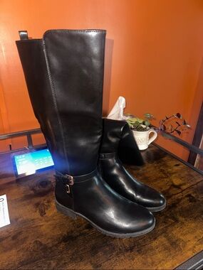 Kim Rogers Black Tall Riding Boots with Buckle